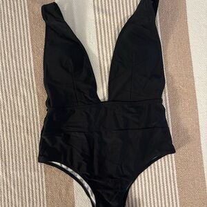 SHEIN Black and White One-Piece Swimsuit